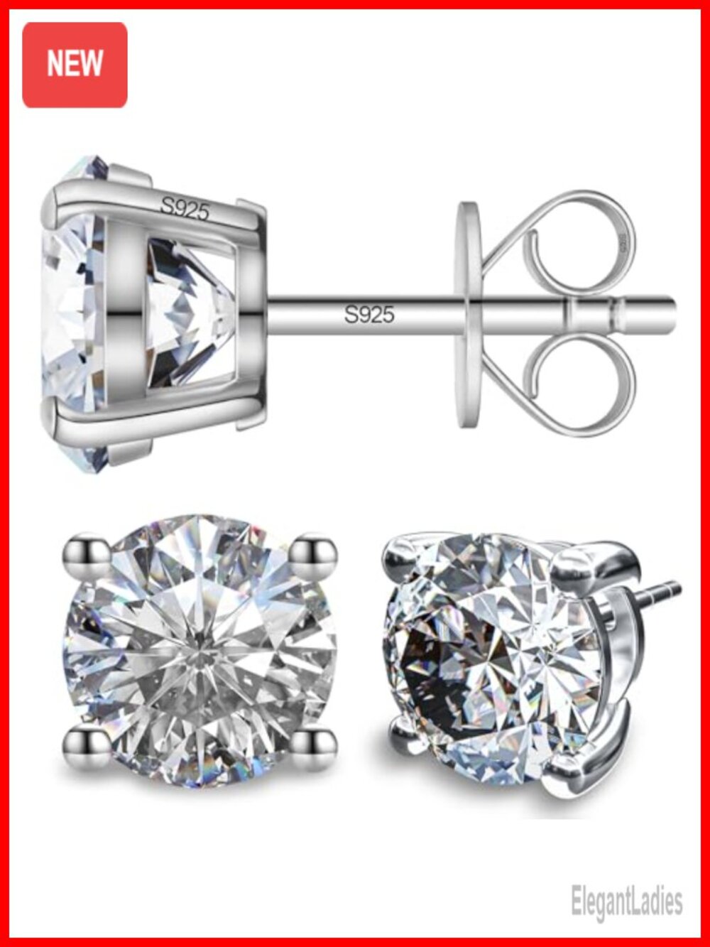 Moissanite Stud Earrings 925 Sterling Silver 1ctw Fine Jewelry Gift